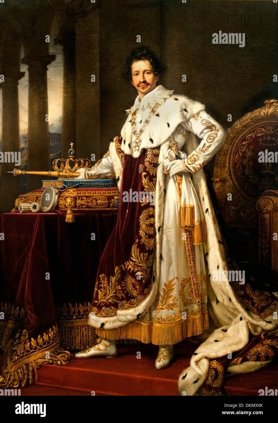 Le roi Louis I À CORONATION ROBES (1826) CARLOS SCHWABE (1781-1858) Allemand Allemagne Banque D'Images