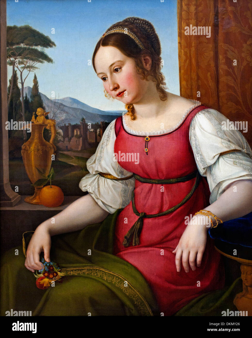PORTRAIT D'UNE JEUNE FEMME ROMAINE (ANGELINA MAGATTI) (1818) Friedrich Wilhelm von Schadow (1788-1862) Allemagne l'allemand Banque D'Images