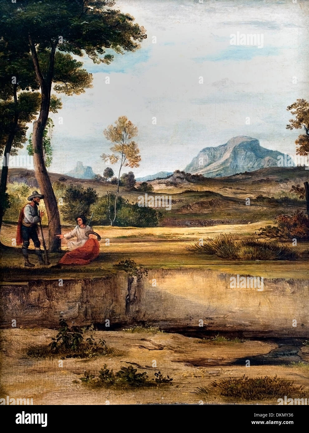Paysage de campagne avec le Mont par Ferdinand OLIVIER (1785-1841) Allemand Allemagne Banque D'Images