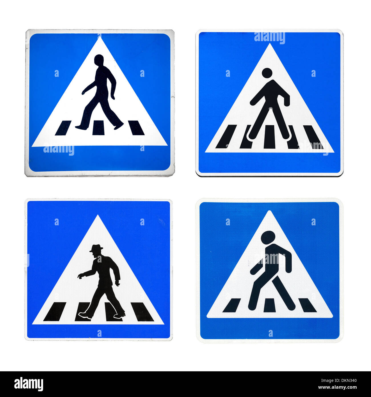 Ensemble de passage pour piétons, des signes de différents pays isolated on white Banque D'Images