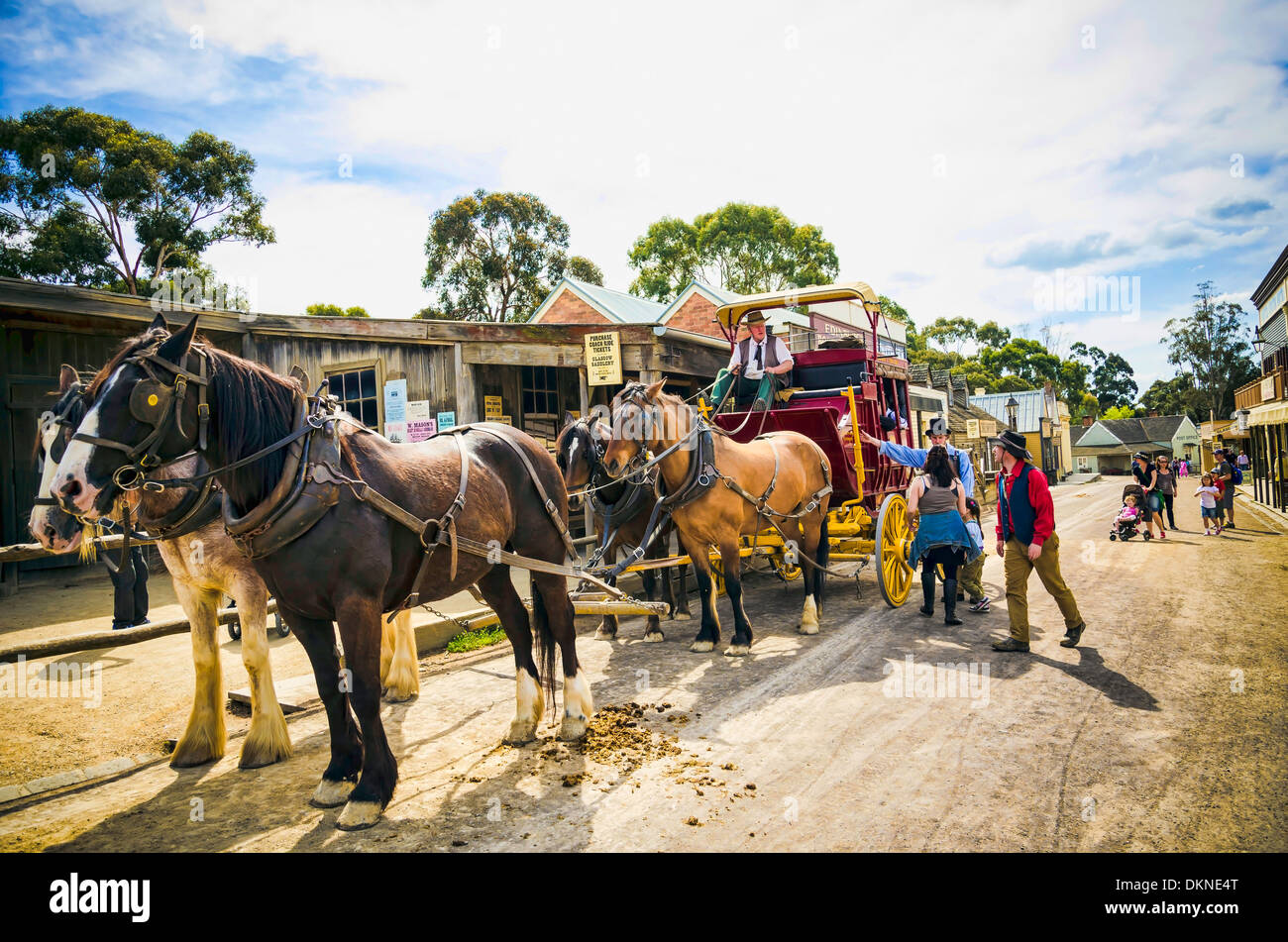 Cheval et une charrette à Sovereign Hill, Australie Ballarat Banque D'Images