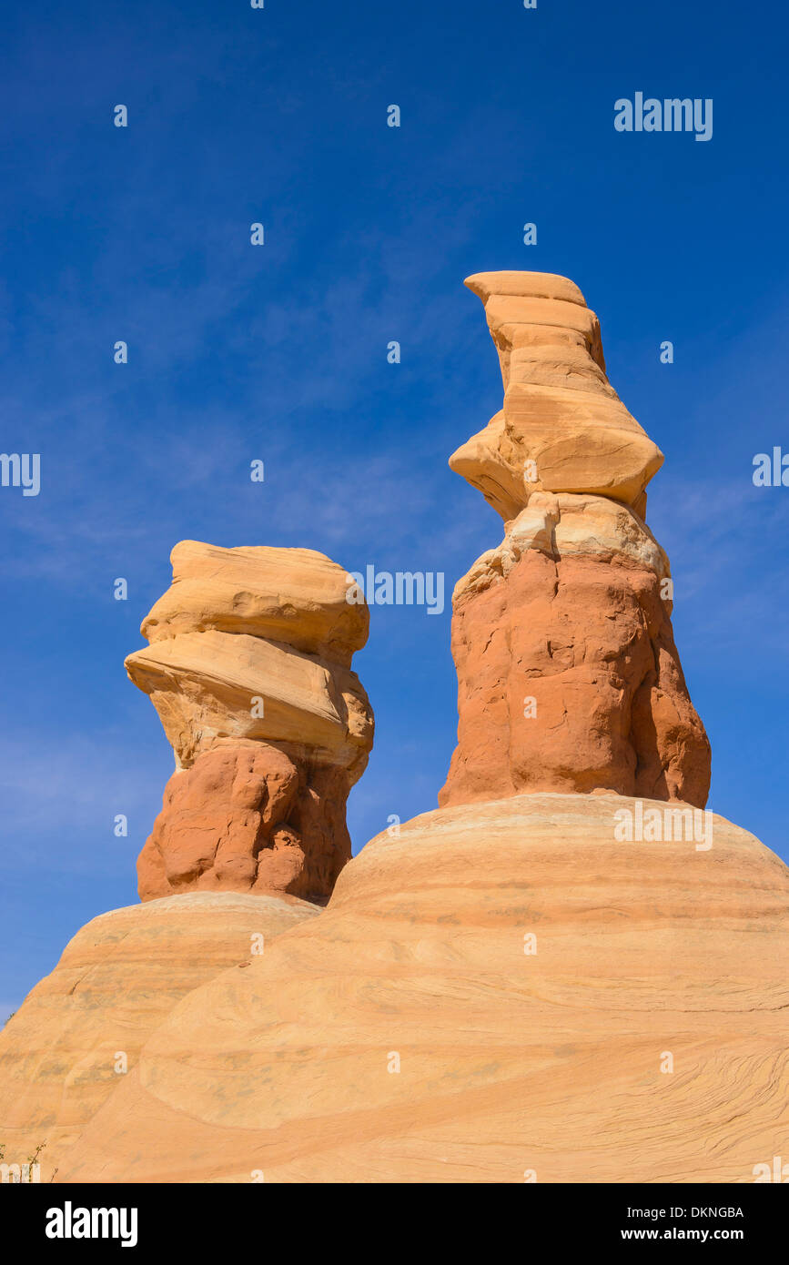 Cheminées, Devils Garden, Grand Staircase Escalante National Monument, Utah, USA Banque D'Images