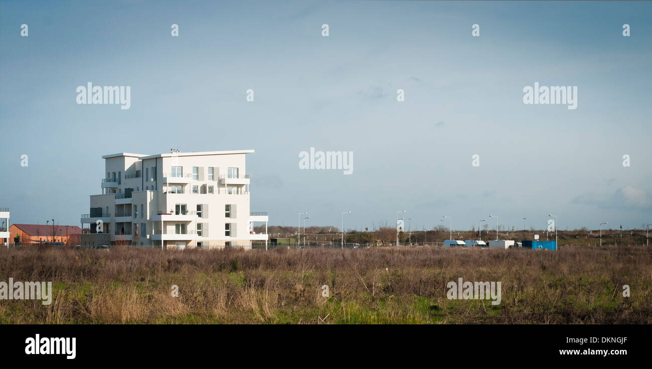 Bâtiments en construction résidentielle, de banlieue parisienne, Lieusaint, Seine et Marne, Ile-de-France, France, Europe Banque D'Images