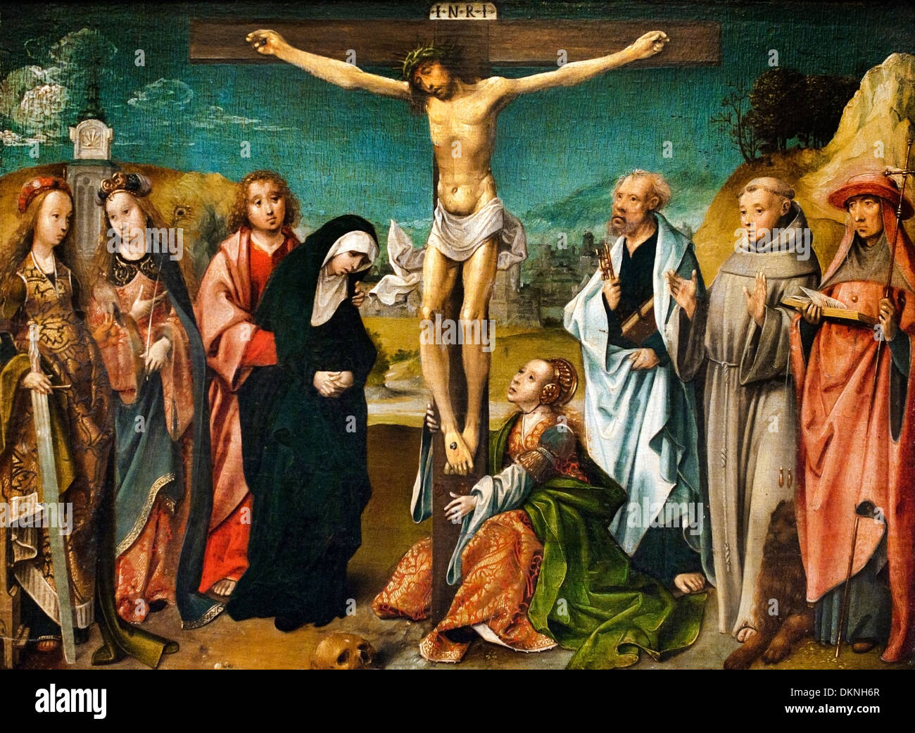 La Crucifixion avec des saints 1505 Cornelis Engebrechtsz et atelier 1462 - 1527 Néerlandais pays-Bas Banque D'Images