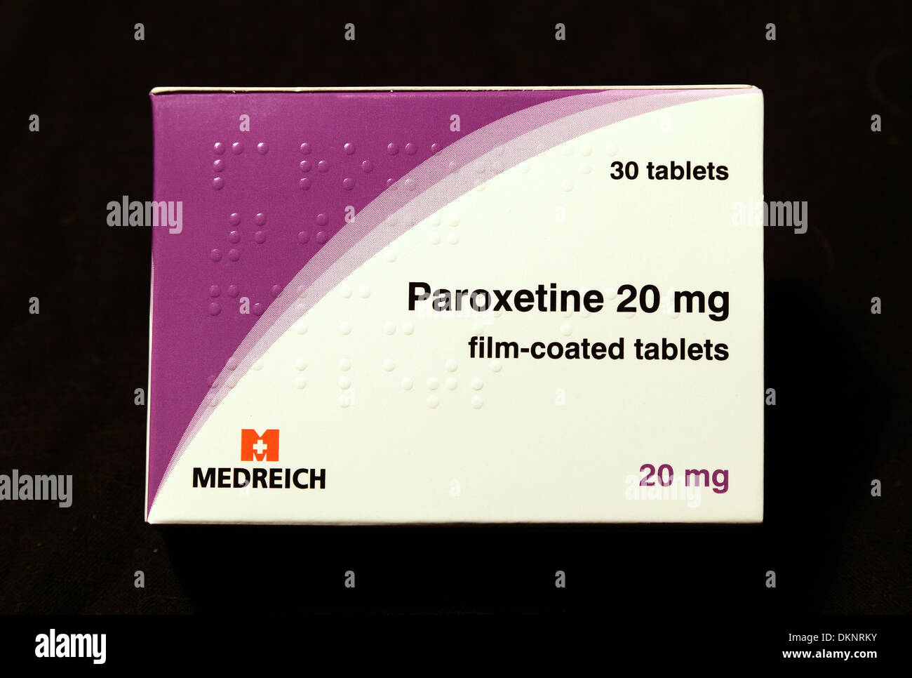 Paroxetine 20mg comprimés, pack, paquet, boîtes, paquets, comprimé, médecine, médicaments, dépression mentale réduire seroxat 20 mg mg Banque D'Images