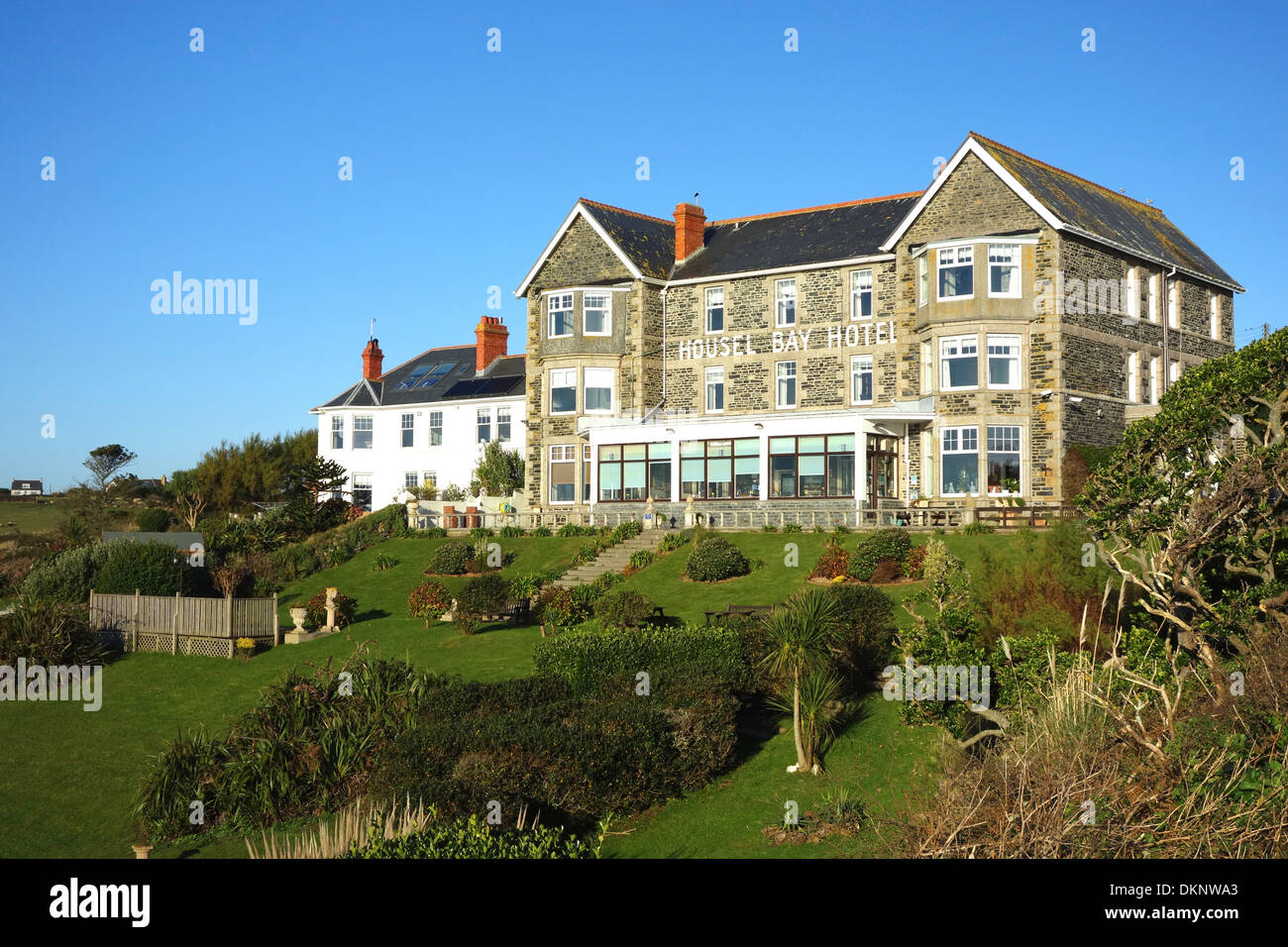 Le Housel bay hotel sur la péninsule de Lizard à Cornwall, uk Banque D'Images
