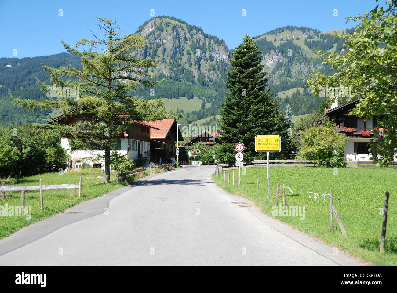 Resort Bad Oberdorf dans l'Allgaeu Alpes. Banque D'Images