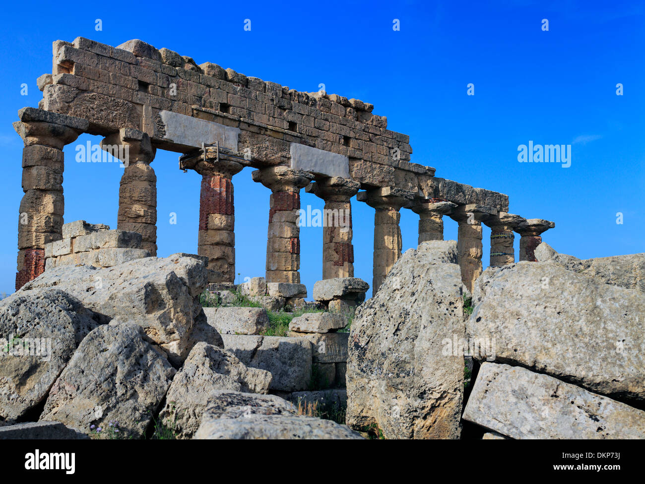 C Temple, Selinunte, Sicile, Italie Banque D'Images