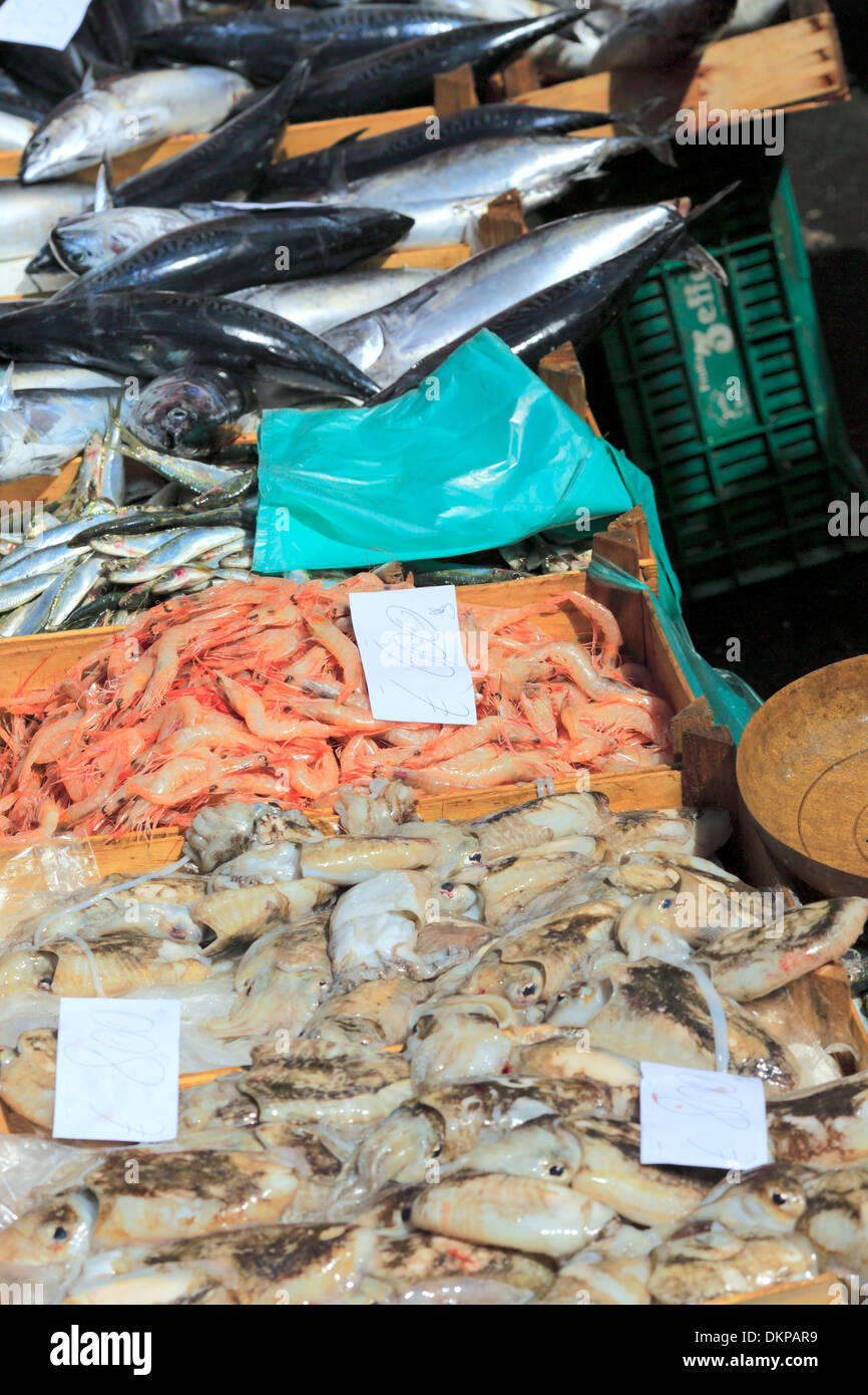 Des poissons et fruits de mer, Catane, Sicile, Italie Banque D'Images
