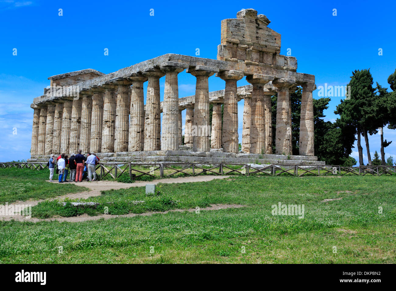 Temple d'Athéna (500 BC), Paestum, en Campanie, Italie Banque D'Images