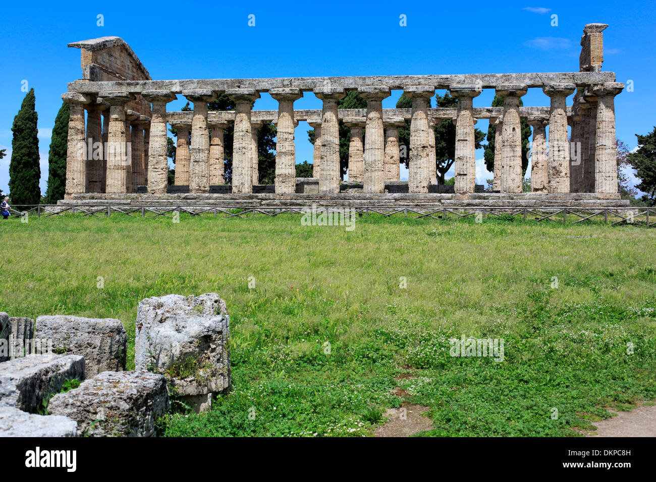 Temple d'Athéna (500 BC), Paestum, en Campanie, Italie Banque D'Images