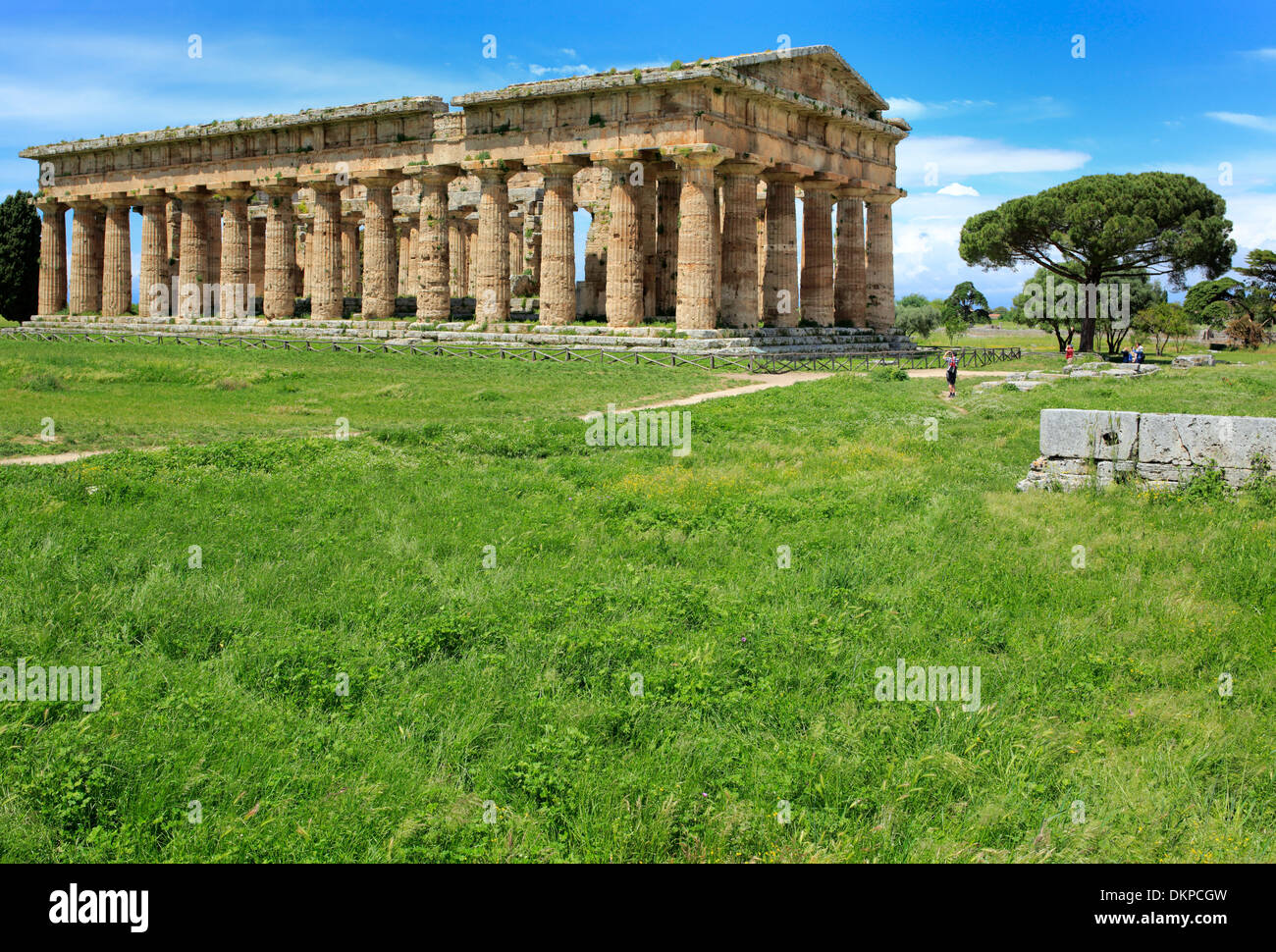 Temple d'Héra (550 BC), Paestum, en Campanie, Italie Banque D'Images