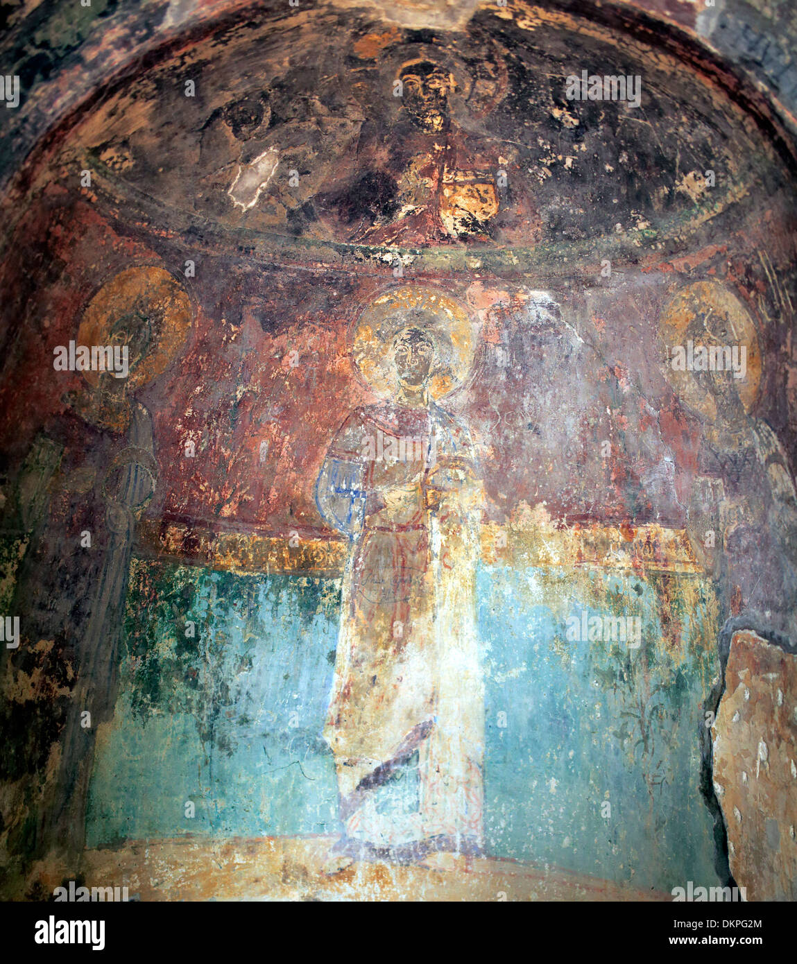 La peinture murale, les Catacombes de San Gennaro, Naples, Campanie, Italie Banque D'Images