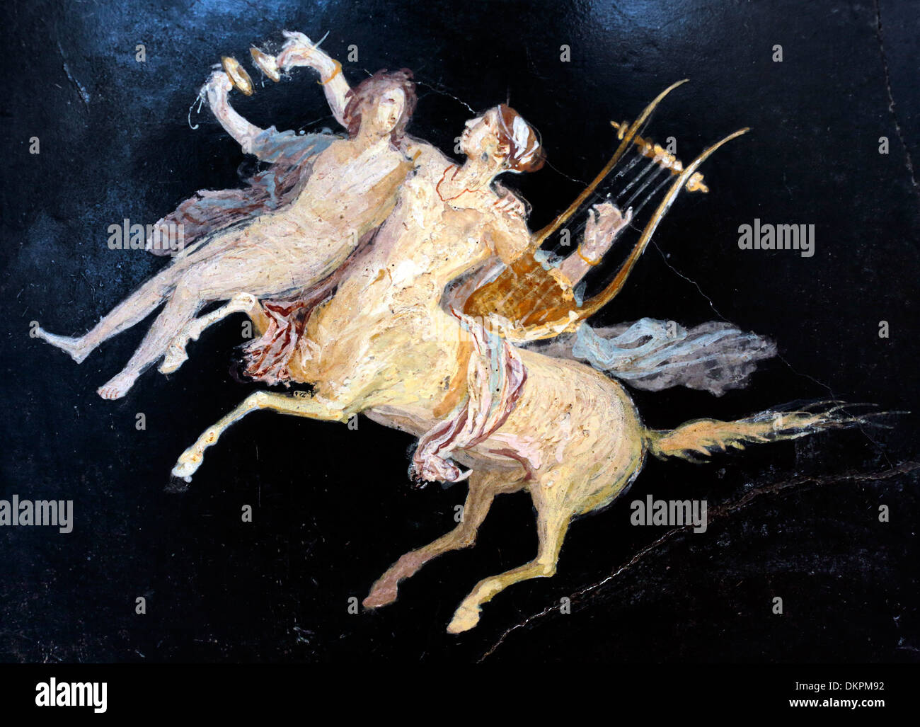 Centaures, fresque romaine de Pompéi, Musée Archéologique National, Naples, Campanie, Italie Banque D'Images