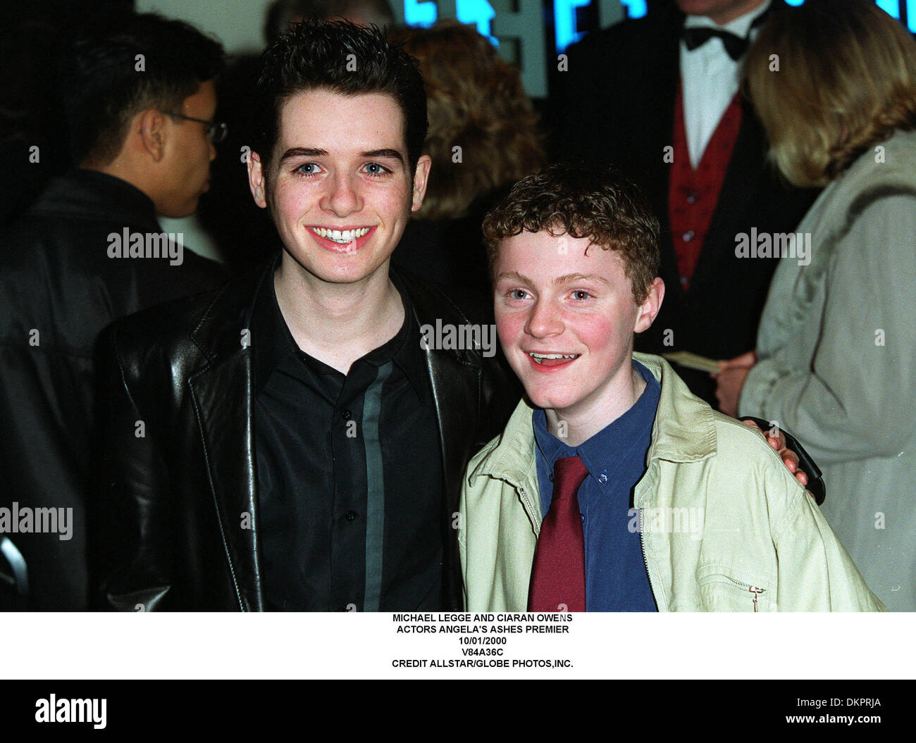 MICHAEL LEGGE, CIARAN OWENS ACTEURS ANGELA'S ASHES.PREMIER.10/01/2000.V84A36C Banque D'Images