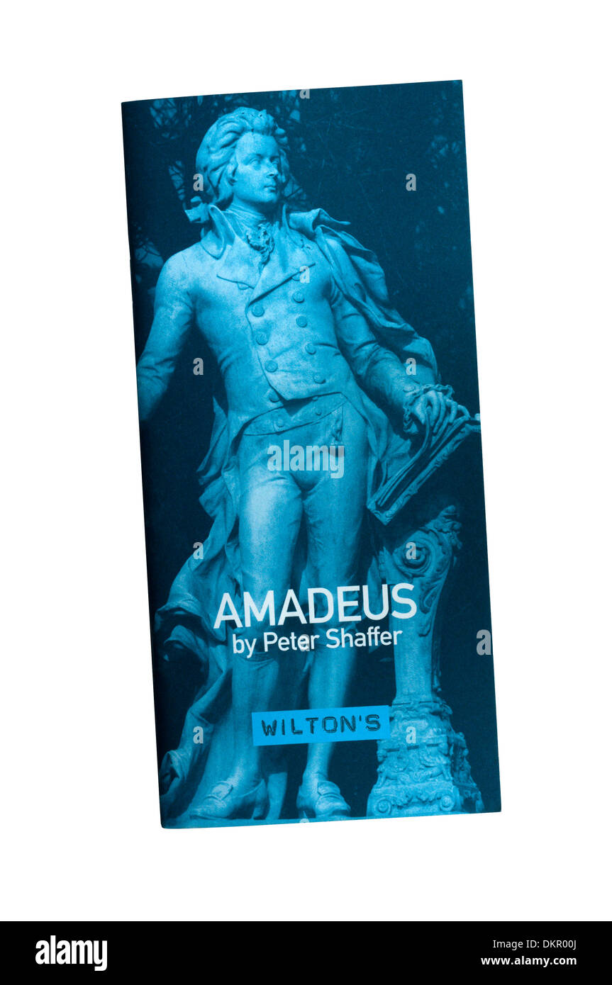 Programme pour la production de 2006 par Peter Shaffer Amadeus à Wilton's Music Hall. Banque D'Images