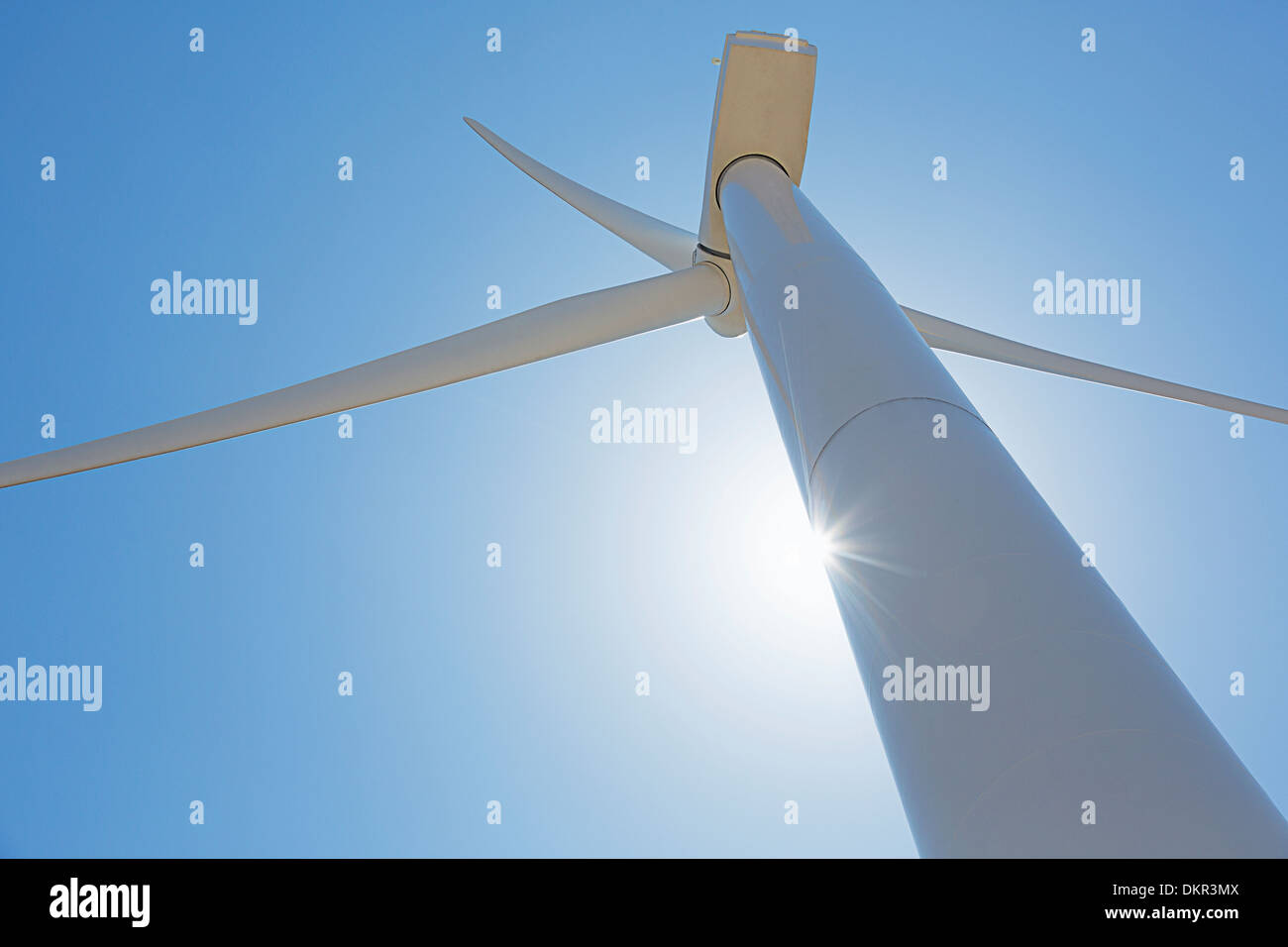Low angle view of wind turbine Banque D'Images