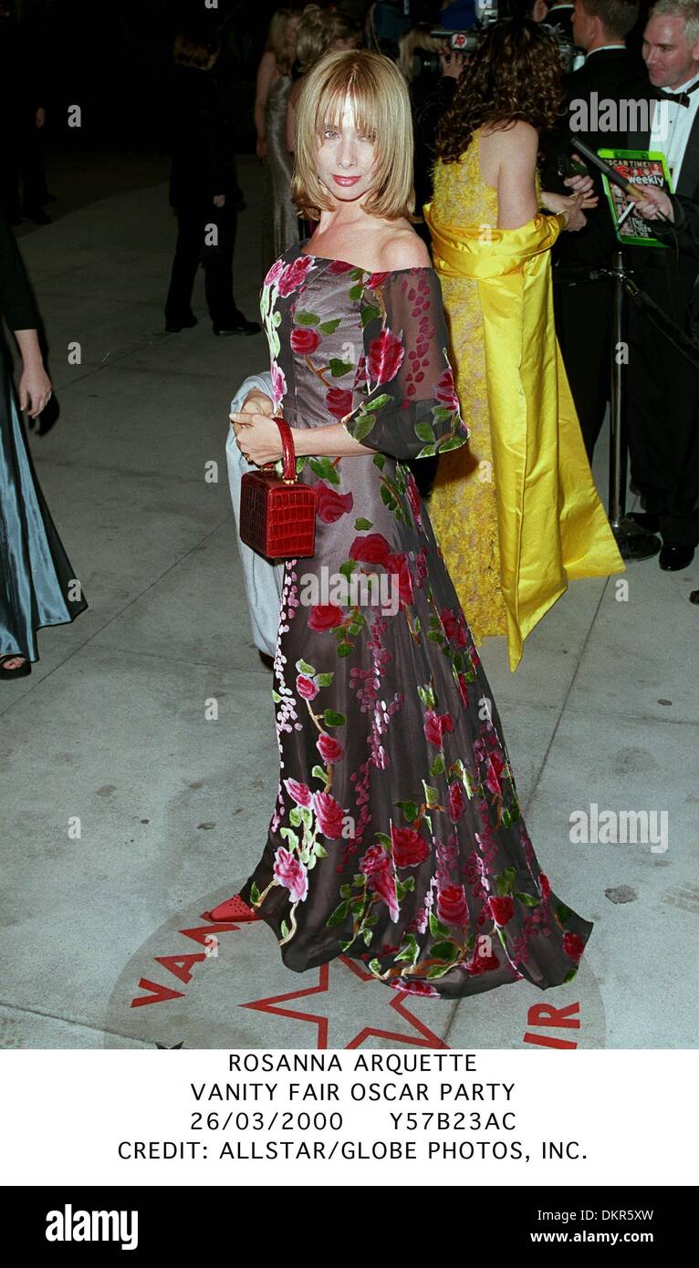 Mar. 26, 2000 - Rosanna Arquette.VANITY FAIR OSCAR PARTY.26/03/2000.Y57B23AC.CREDIT : crédit(Image : © Globe Photos/ZUMAPRESS.com) Banque D'Images