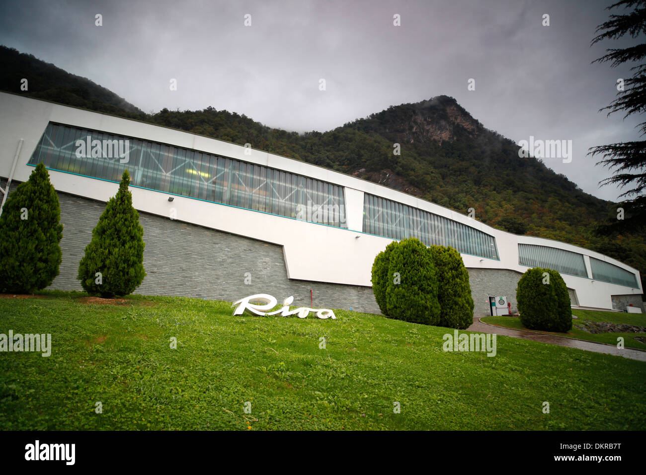 Une partie de l'usine yacht Riva sur le lac d'Iseo à Sarnico, Italie. Banque D'Images