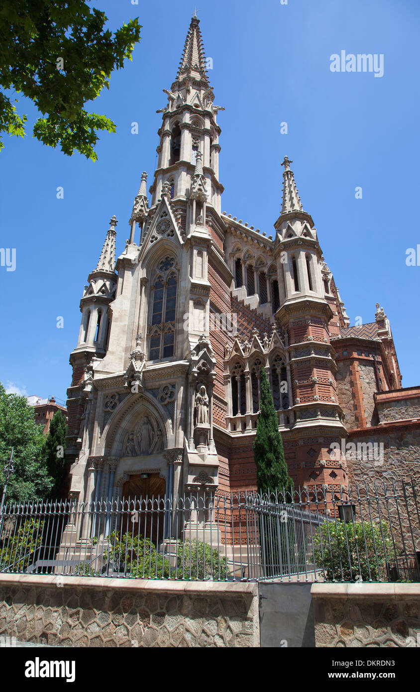 Espagne, Catalogne, Barcelone, Eixample, église de Sant Francesc de Sales sur le Passeig St Joan, une ancienne chapelle du couvent. Banque D'Images