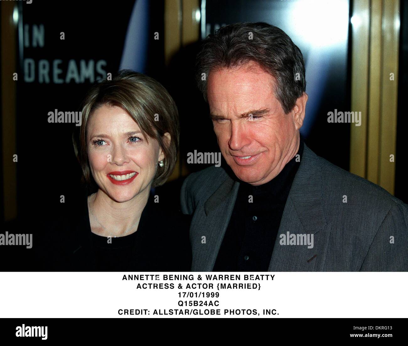 ANNETTE BENING et Warren Beatty.{Acteur & actrice} MARIÉS.17/01/1999.Q15B24AC. Banque D'Images