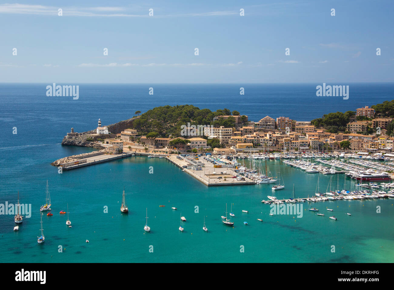Majorque Baléares architecture bleu paysage ville port de plaisance de l'île méditerranéenne port soller Espagne Europe touristic Banque D'Images
