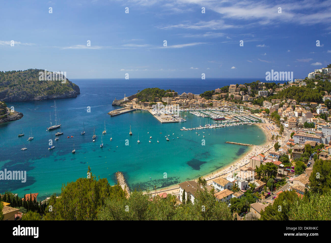 Majorque Baléares architecture bleu paysage ville port de plaisance de l'île méditerranéenne port soller Espagne Europe touristic Banque D'Images
