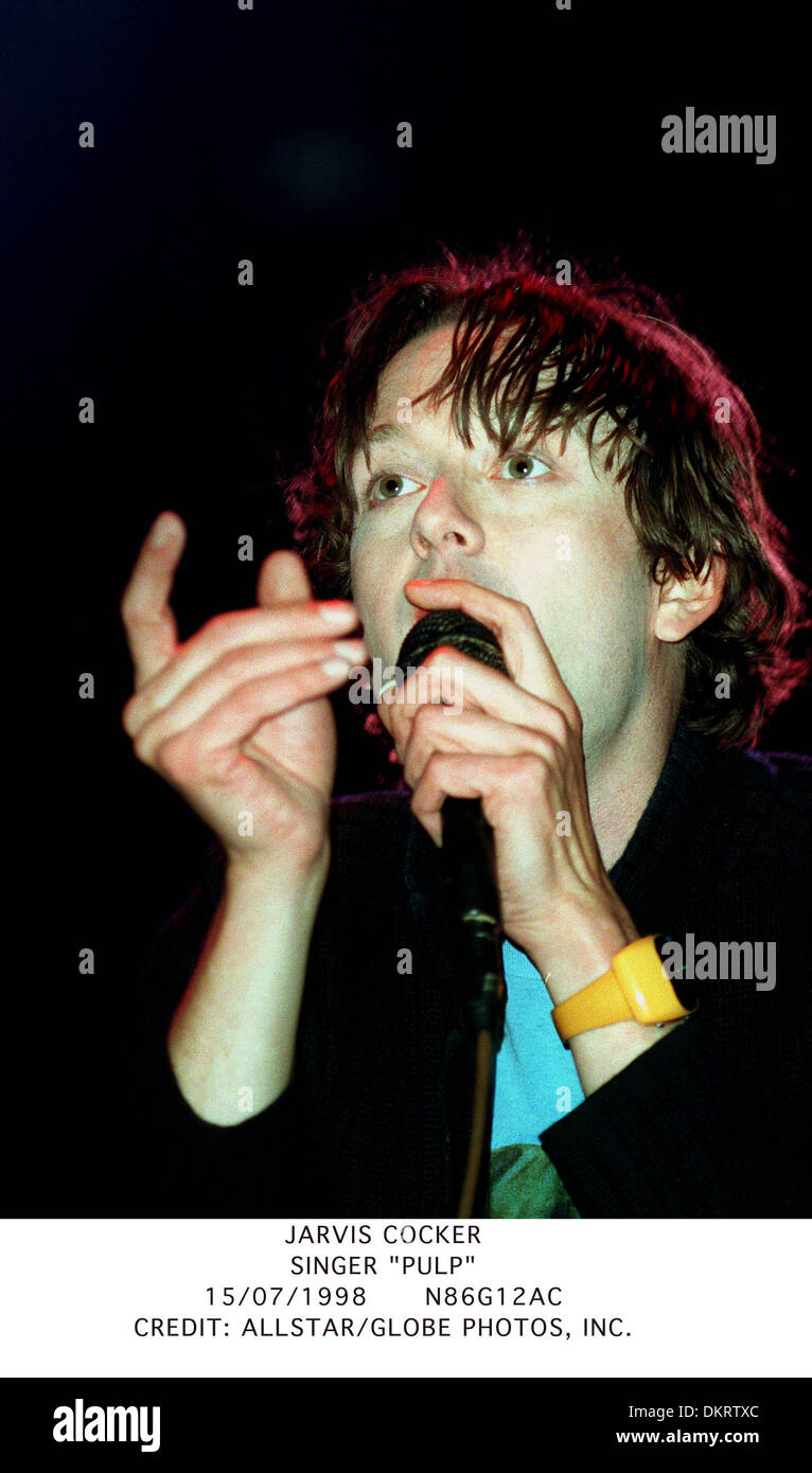 JARVIS COCKER.SINGER ''PULP''.15/07/1998.N86G12AC. Banque D'Images