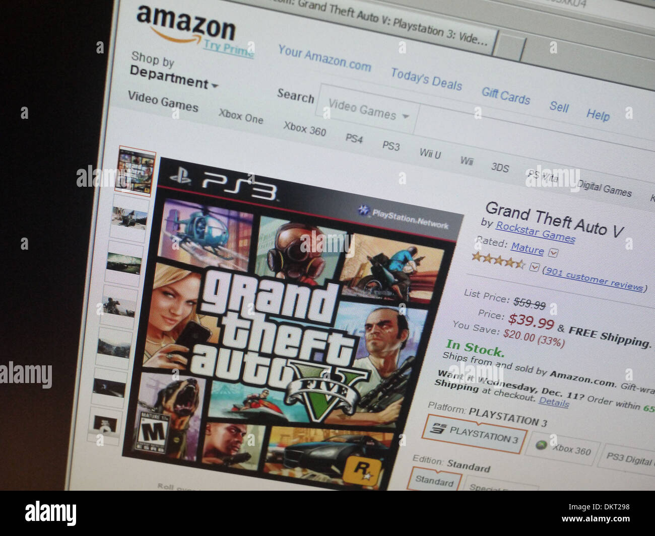 Jeu vidéo Grand Theft Auto en vente sur amazon Banque D'Images