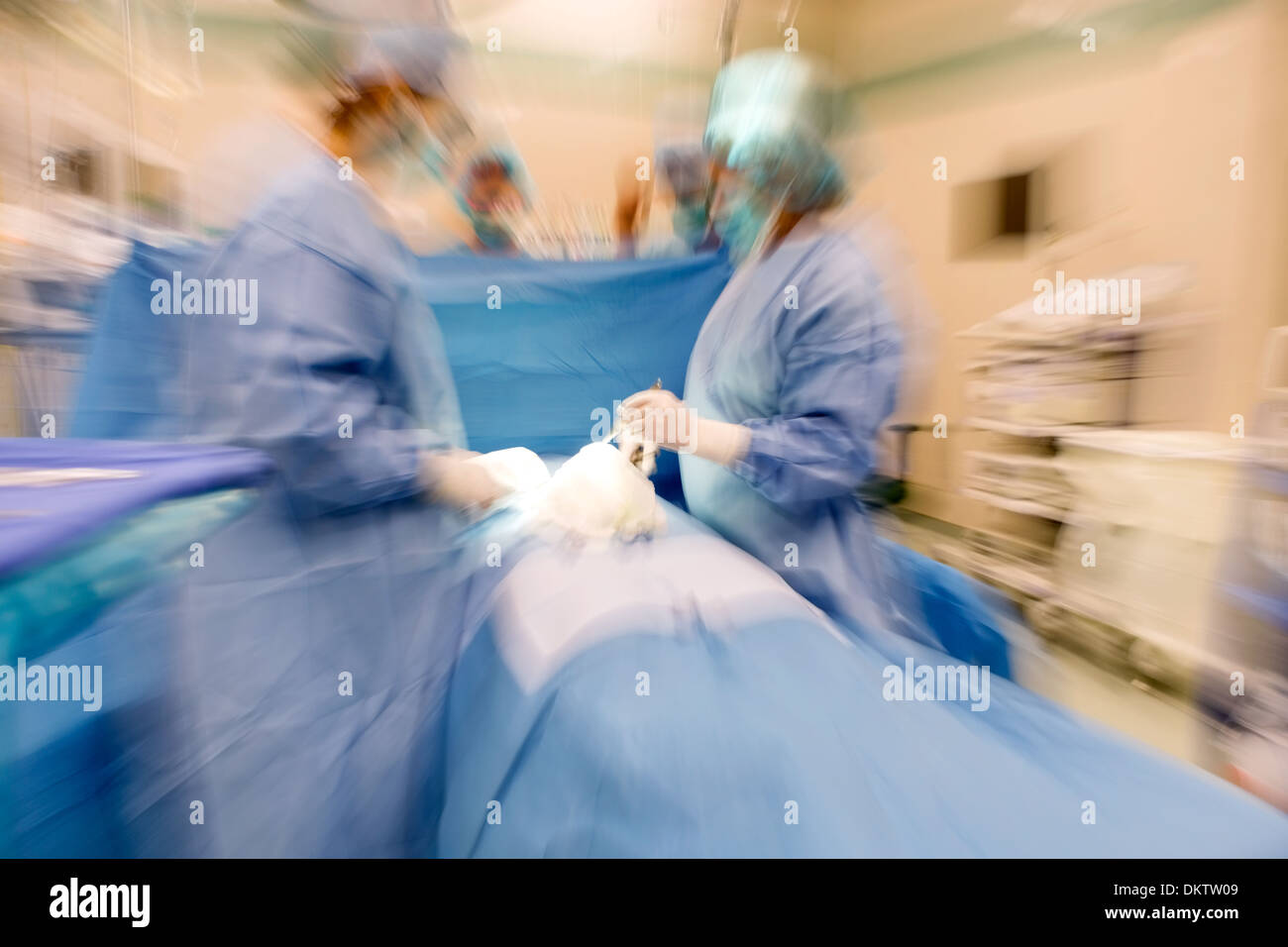 La chirurgie en direct Zoom Blur Banque D'Images