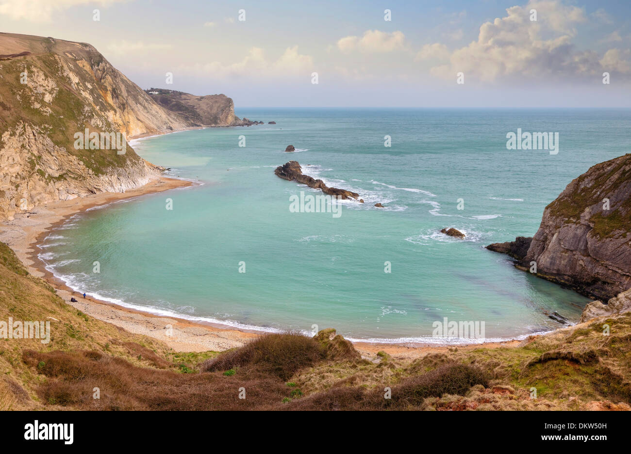 Man o' War Cove près de Durdle Door sur la côte jurassique, Dorset, Angleterre. Banque D'Images