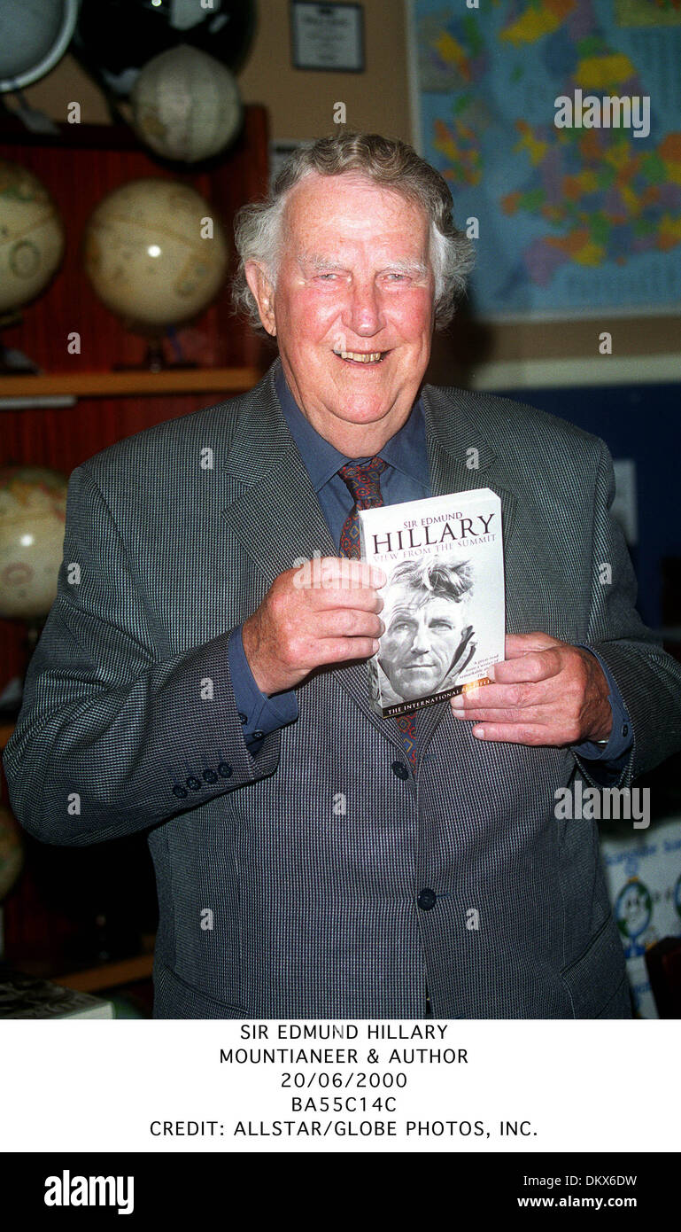 20 juin 2000 - Sir Edmund Hillary.MOUNTIANEER AUTEUR &.20/06/2000.BA55C14C.CREDIT : crédit(Image : © Photos Globe/ZUMAPRESS.com) Banque D'Images
