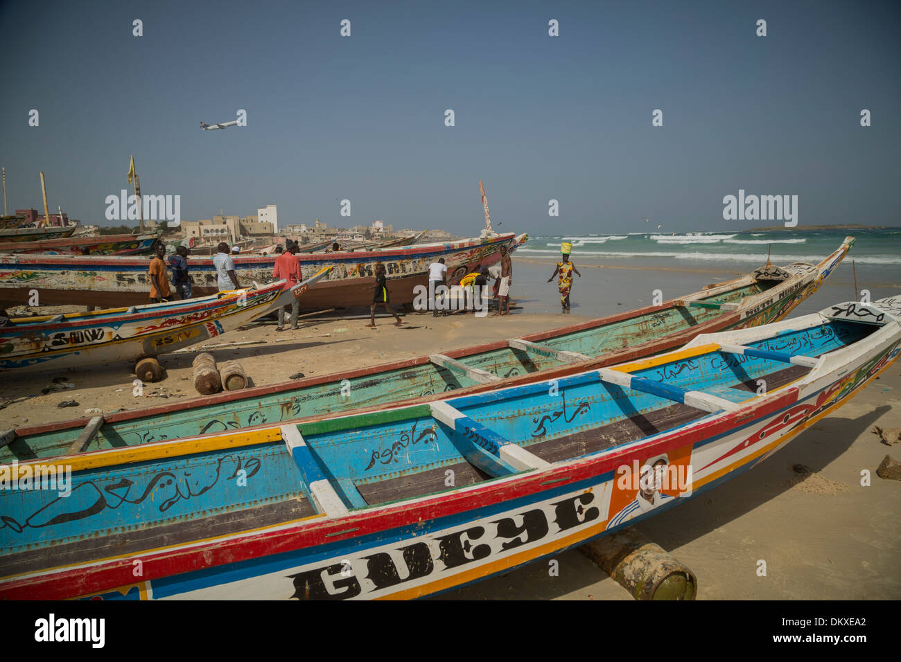 Yaf village de pêcheurs - Dakar, Sénégal, Afrique de l'Ouest. Banque D'Images