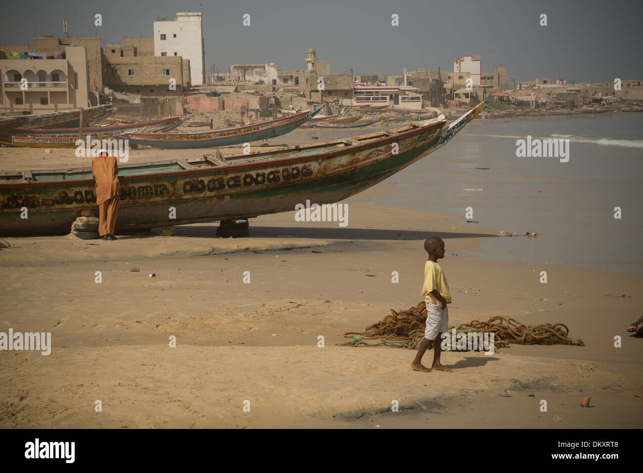 Yaf village de pêcheurs - Dakar, Sénégal, Afrique de l'Ouest. Banque D'Images
