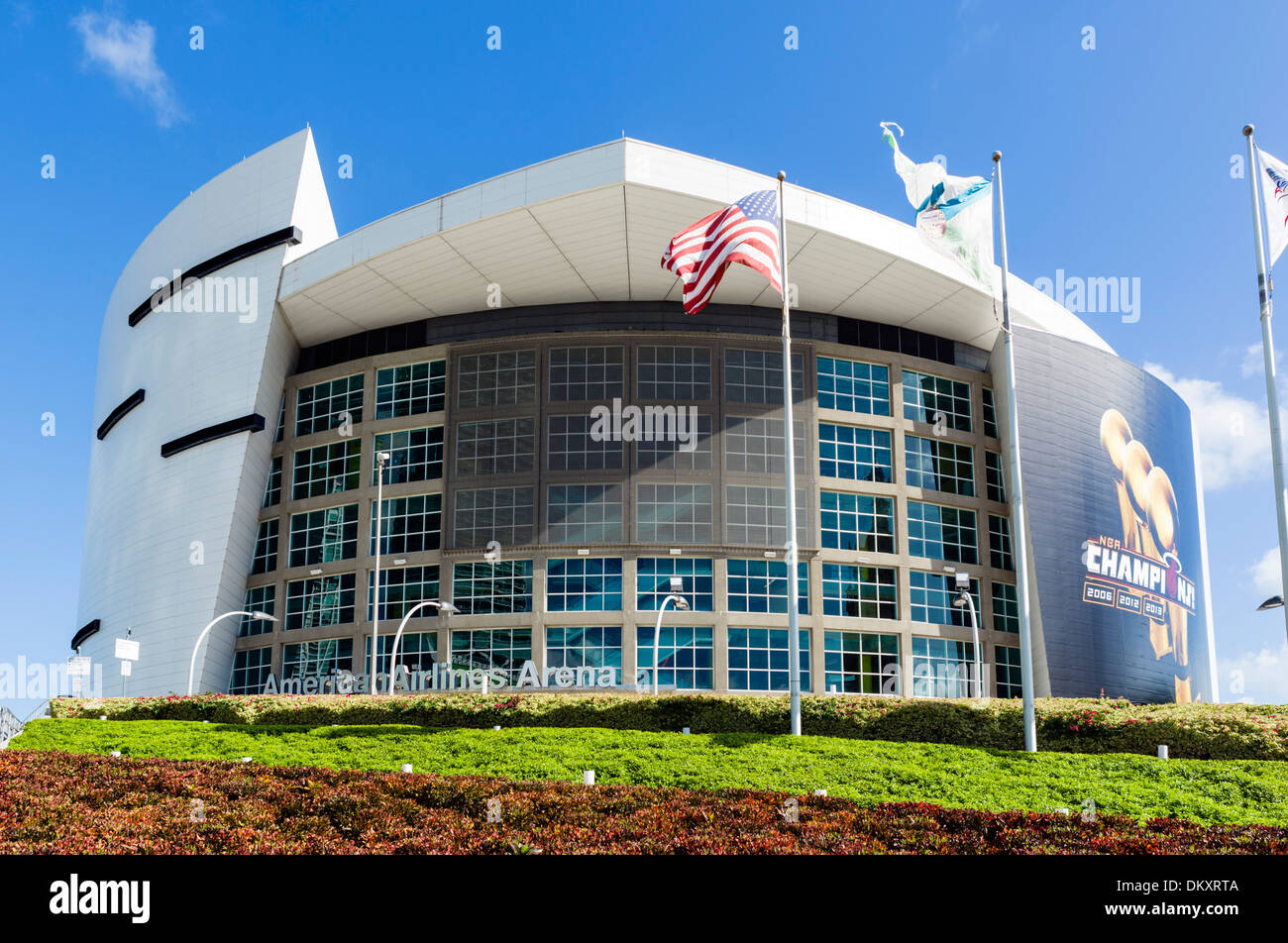 L'American Airlines Arena sur Biscayne Boulevard dans le centre-ville de Miami, Floride, USA Banque D'Images