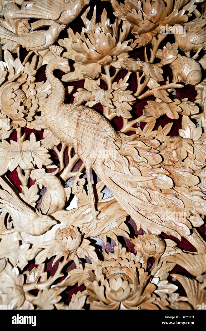 L'art de sculpture sur bois chinoise Banque D'Images