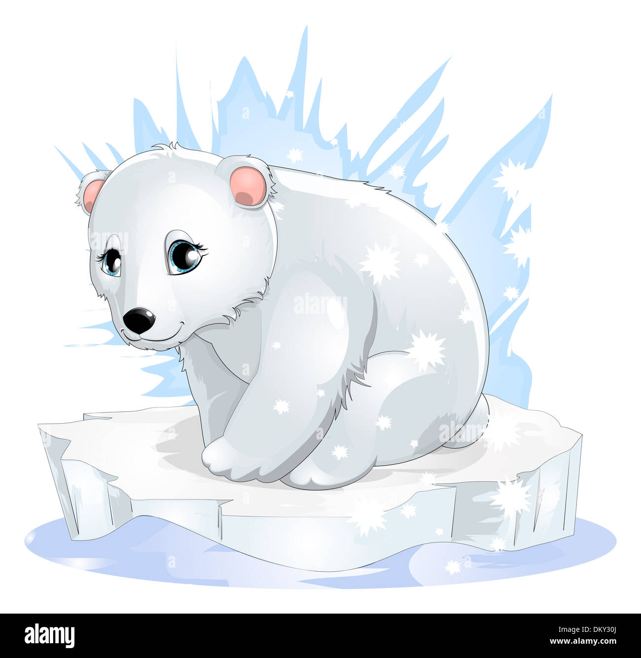L'ours blanc sur la banquise polaire Banque D'Images