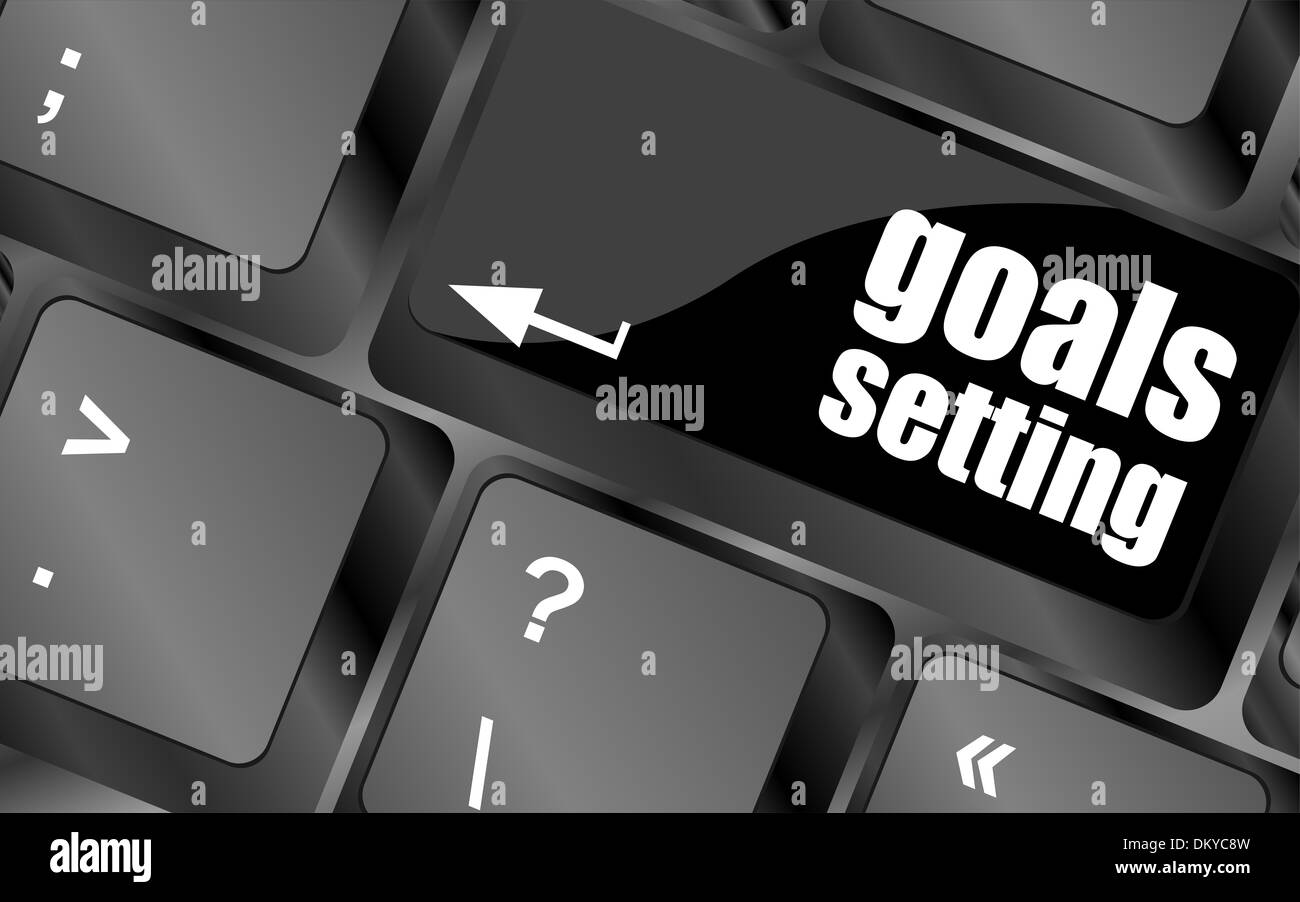 Bouton d'établissement des objectifs sur le clavier avec soft focus Banque D'Images