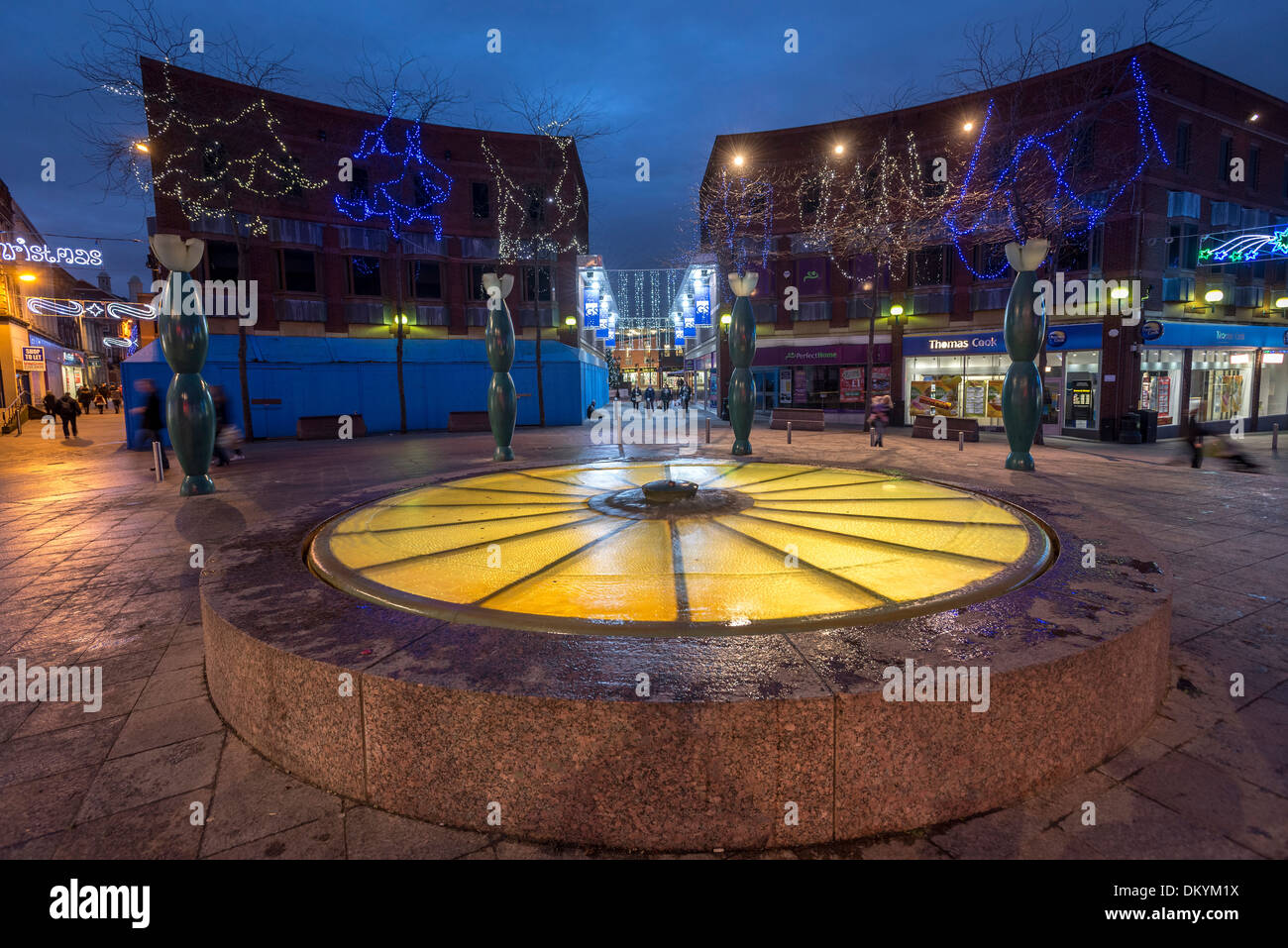 Le centre-ville de Warrington lumières de Noël. 2013 Banque D'Images