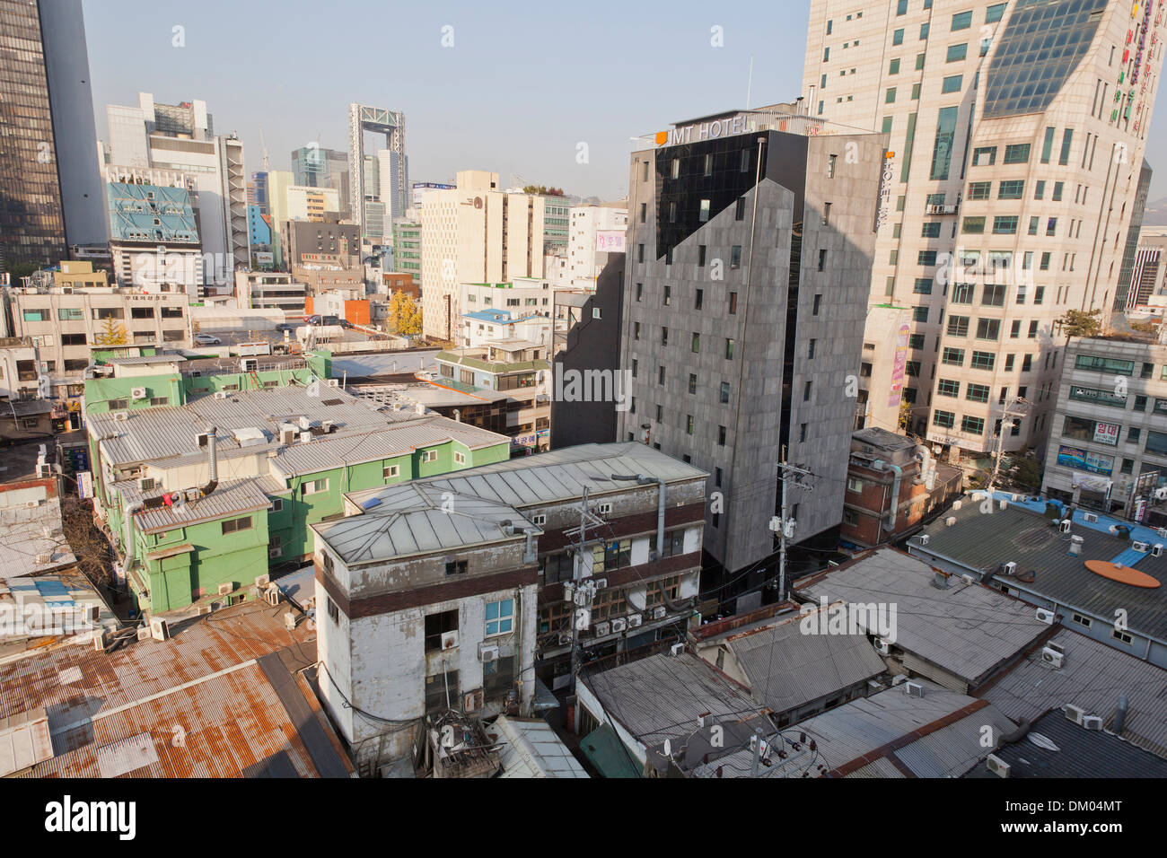 Vue supérieure de l'édifice de la ville de Séoul - Seoul, Corée du Sud Banque D'Images