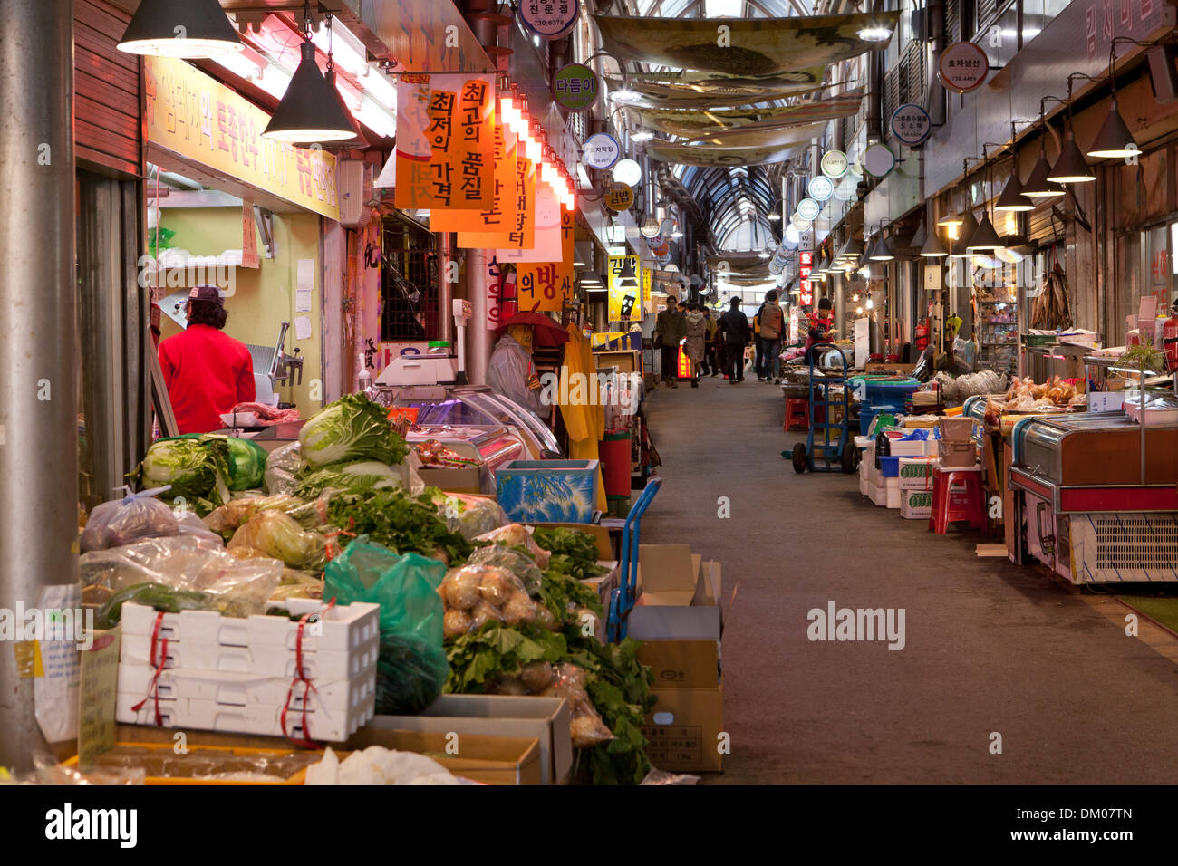 Les magasins traditionnels du marché - Séoul, Corée du Sud Banque D'Images