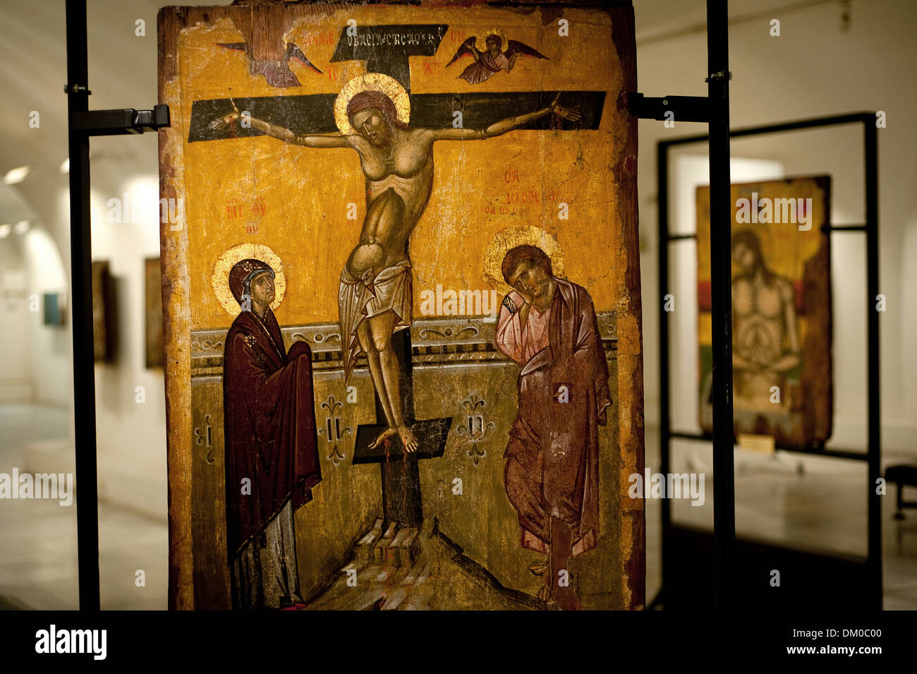 Icône appelée ' La crucifixion" ( 14° siècle) ( Bulgarie) Banque D'Images