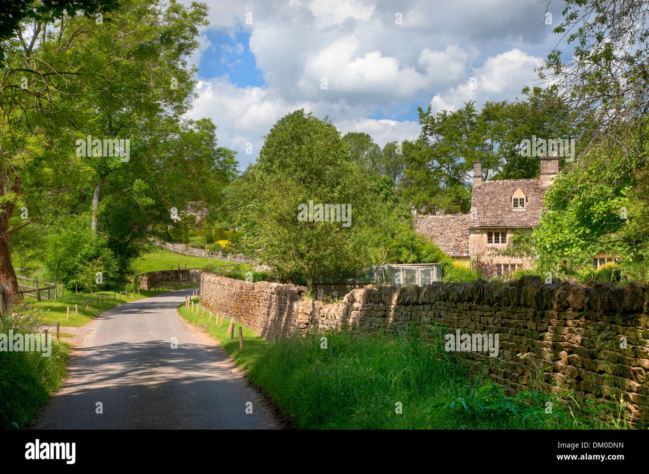 Lane vers le petit village rural de la Basse Dean, Oxfordshire, Angleterre. Banque D'Images