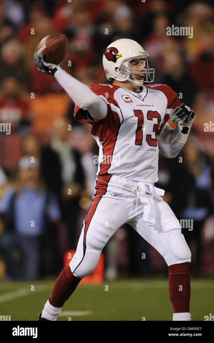 14 décembre 2009 - San Francisco, Californie, États-Unis - 14 décembre 2009 : Arizona Cardinals quarterback Kurt Warner (13) revient à passer au cours de la NFL football match entre les Arizona Cardinals et San Francisco 49ers à Candlestick Park de San Francisco, en Californie. Les 49ers a gagné 24-9, en gardant leurs espoirs en séries dim tout en refusant les Cardinaux la NFC West intitulé. (Crédit I Banque D'Images