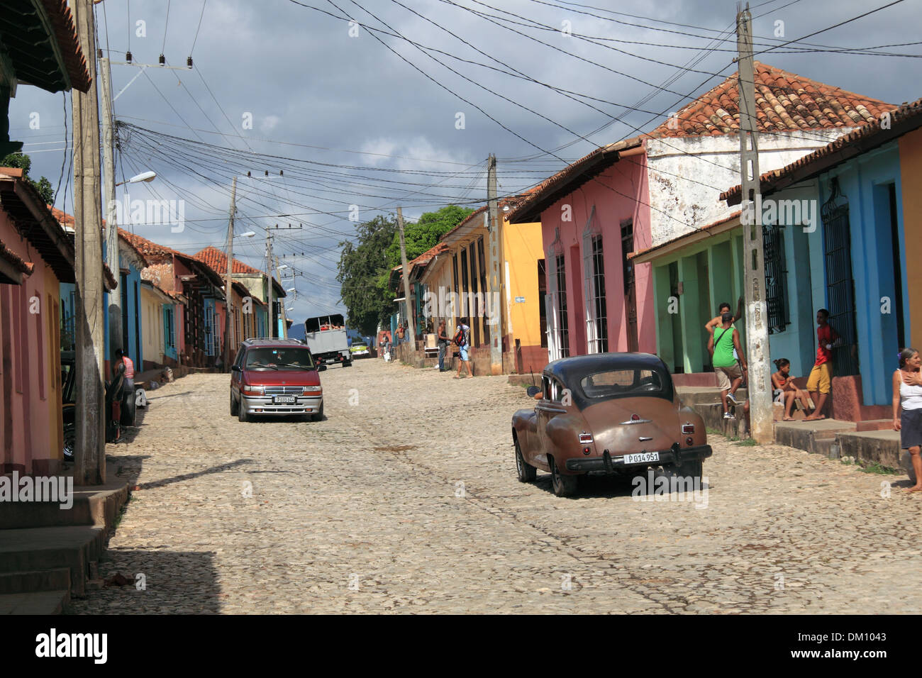 1947 Dodge sedan, Calle José Mendoza (Santa Ana), Trinidad, la province de Sancti Spiritus, Cuba, mer des Caraïbes, l'Amérique centrale Banque D'Images