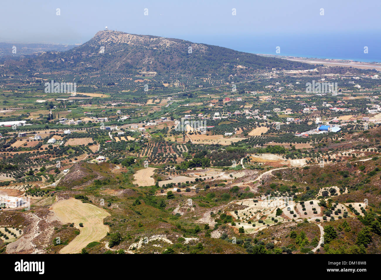 Vue de l'île de Rhodes à partir de la colline Banque D'Images