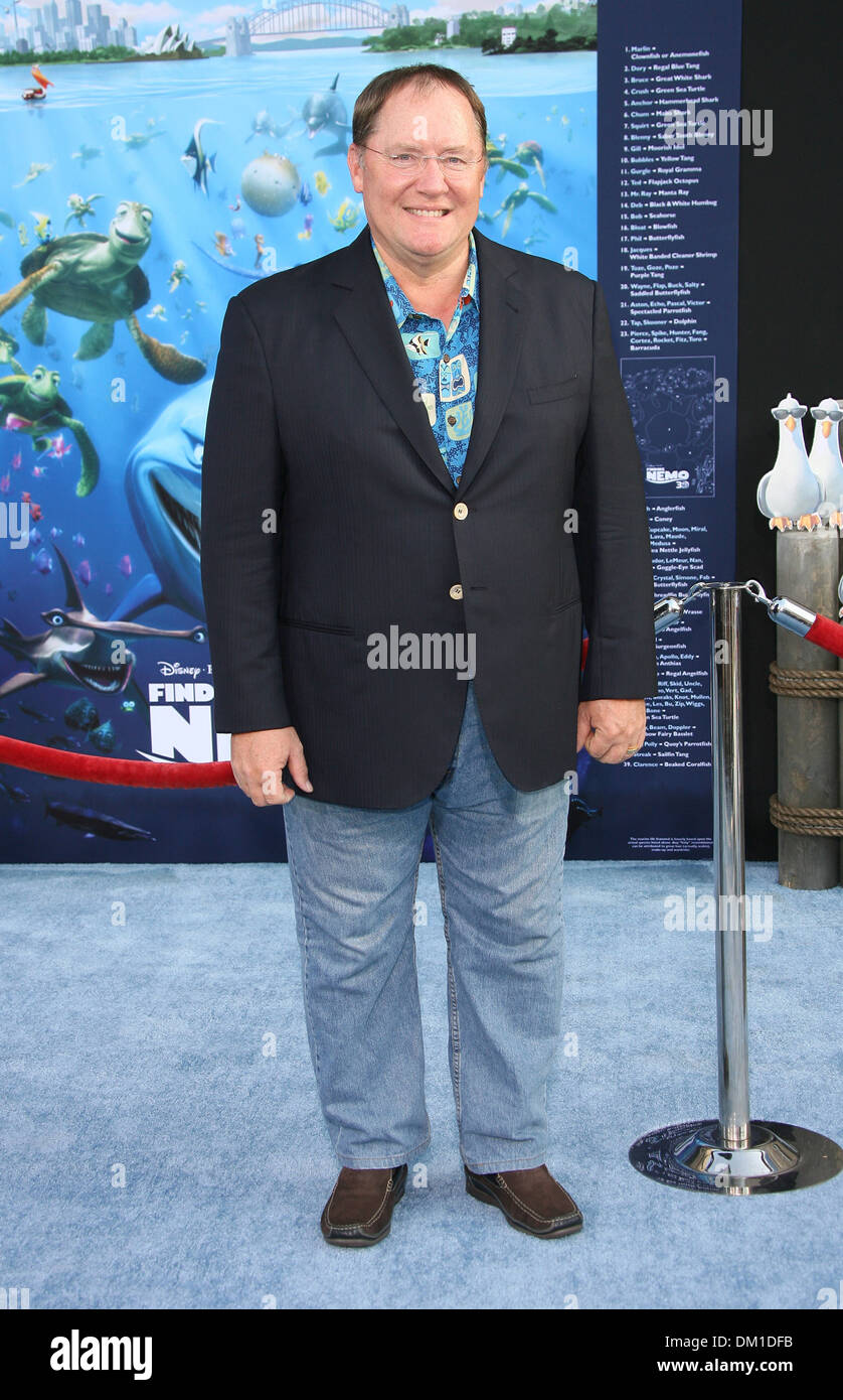 Directeur général de la création d'de Pixar et Disney, John Lasseter Los Angeles Premiere de 'le monde de Nemo 3D' tenue à El Capitan Theatre Banque D'Images