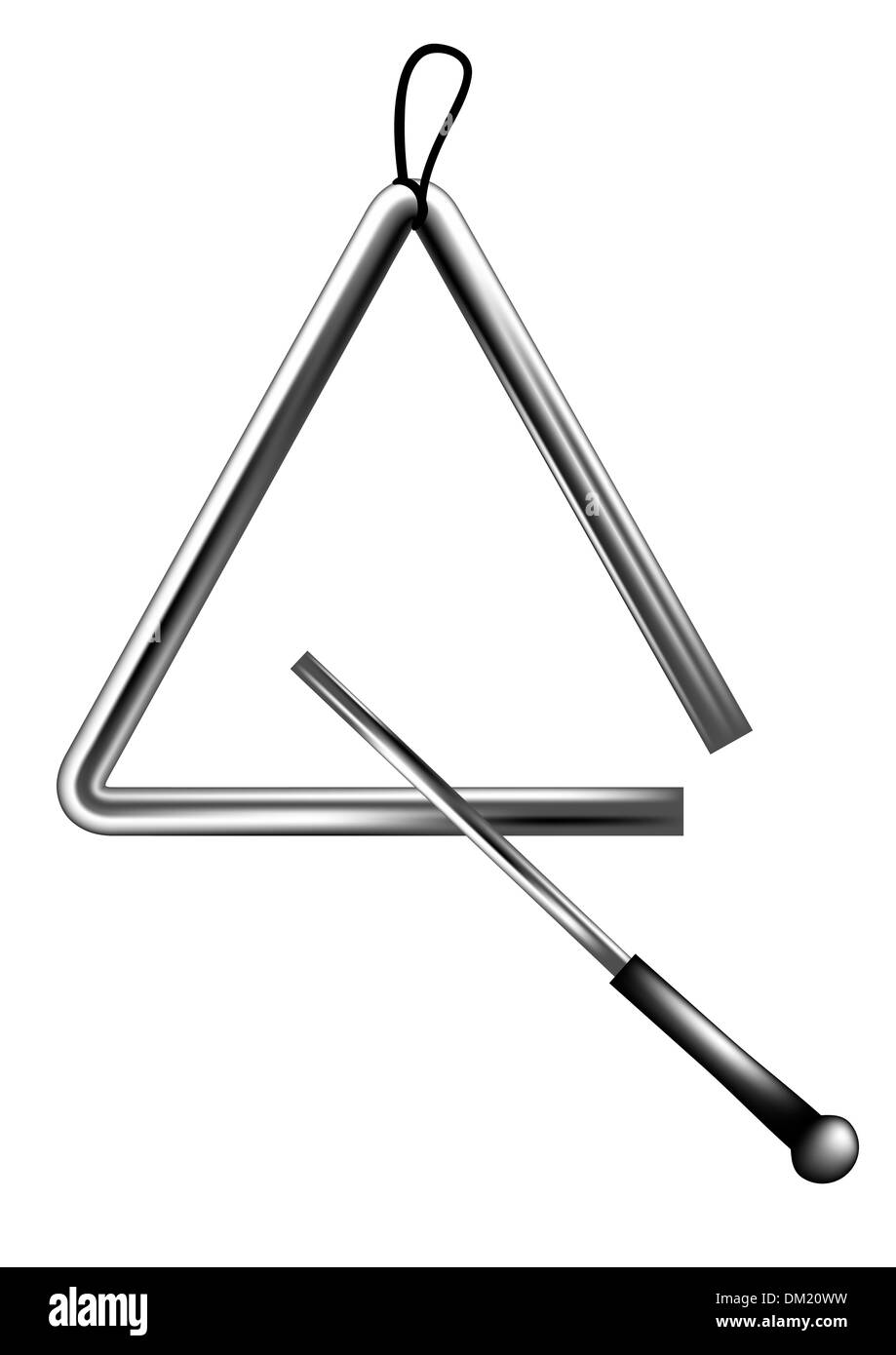 instrument de musique triangle, dessiné à la main. illustration