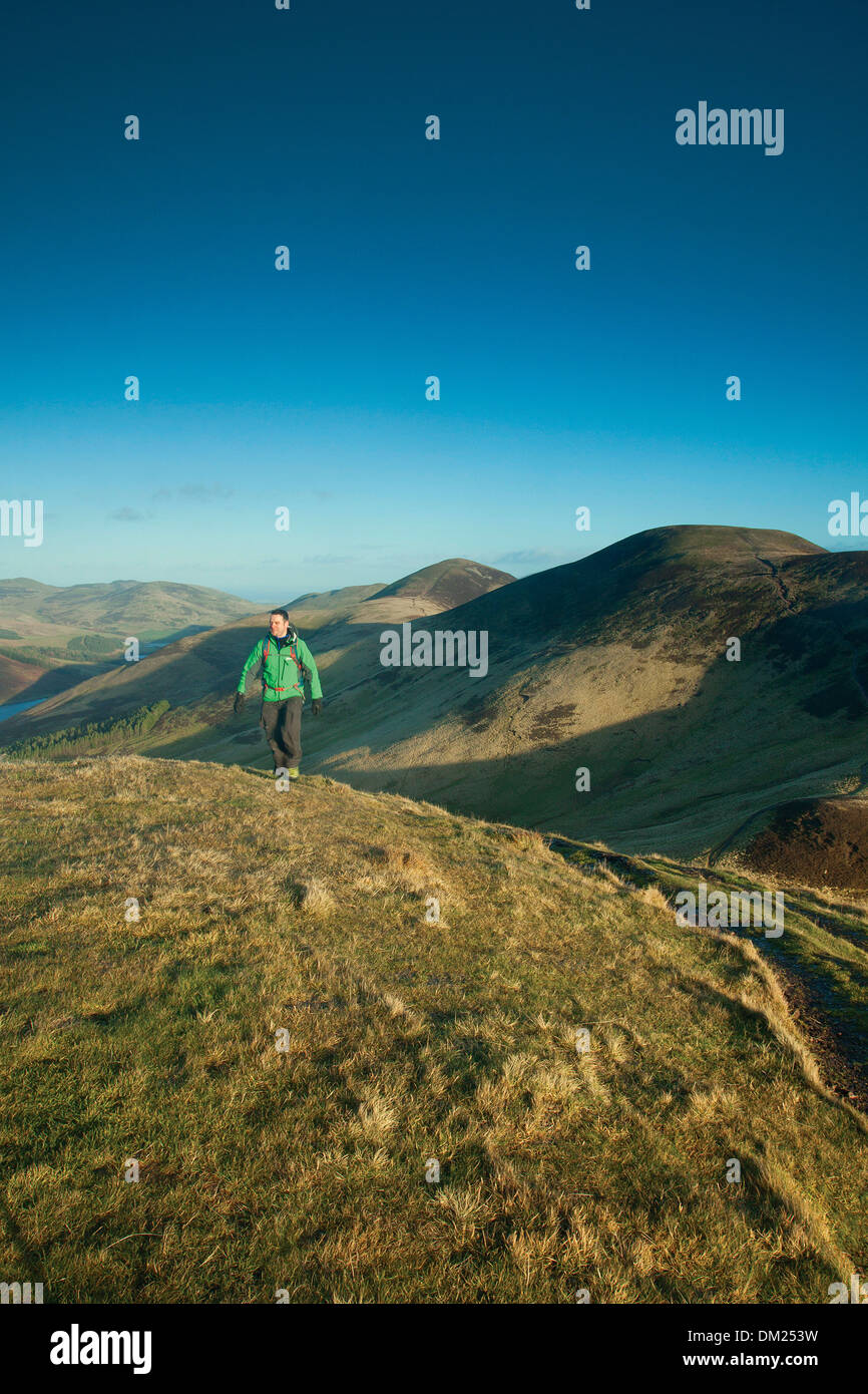 Droit à l'échaudure et Carnethy Hill d'Est Kip, les collines de Pentland, le Parc Régional Pentland Hills, Lothian Banque D'Images