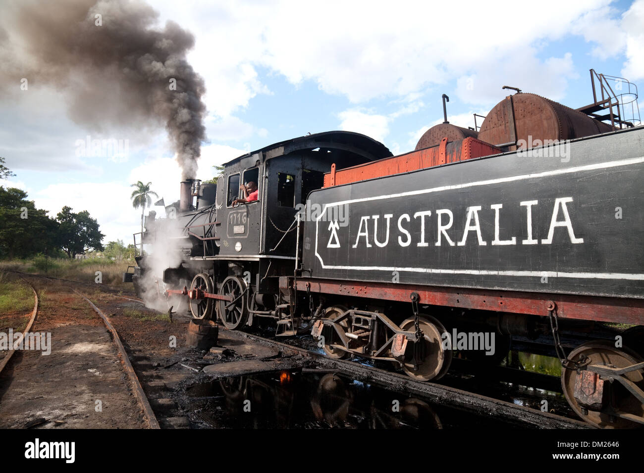Groupe moteur à vapeur, dans un village appelé l'Australie, de Cuba, des Caraïbes Banque D'Images